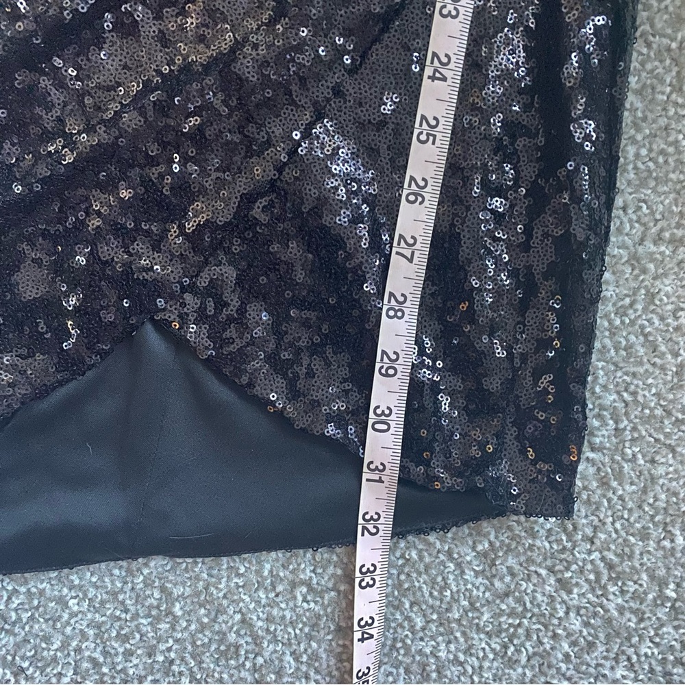 B. SMART Black Sequin Asymmetrical Long Sleeved Sheath Dress - Picture 10 of 11
